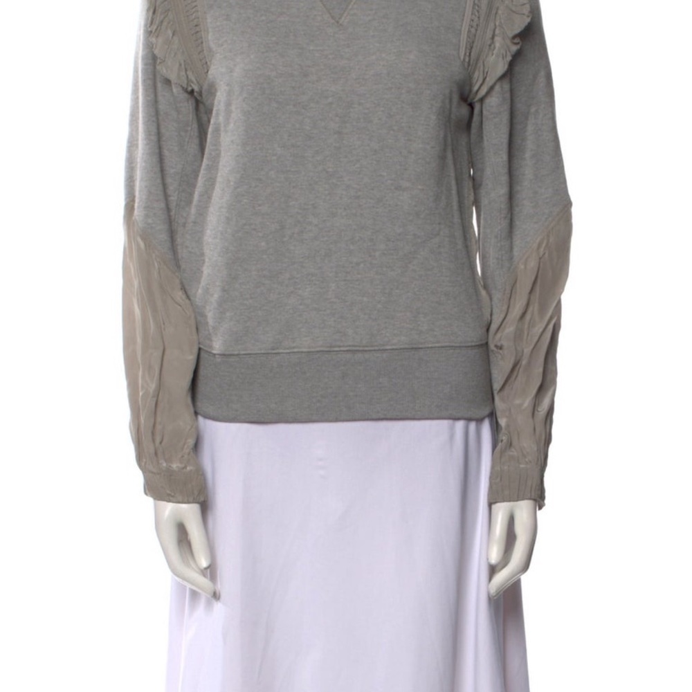 SEA NEW YORK GREY RUFFLE FLUTTER HEMINGWAY SWEATSHIRT, SIZE S - Picture 2 of 7